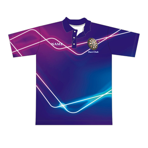 Digital Print Dart Shirts Spandex /Polyester Knitted Polo Shirts With Custom Color