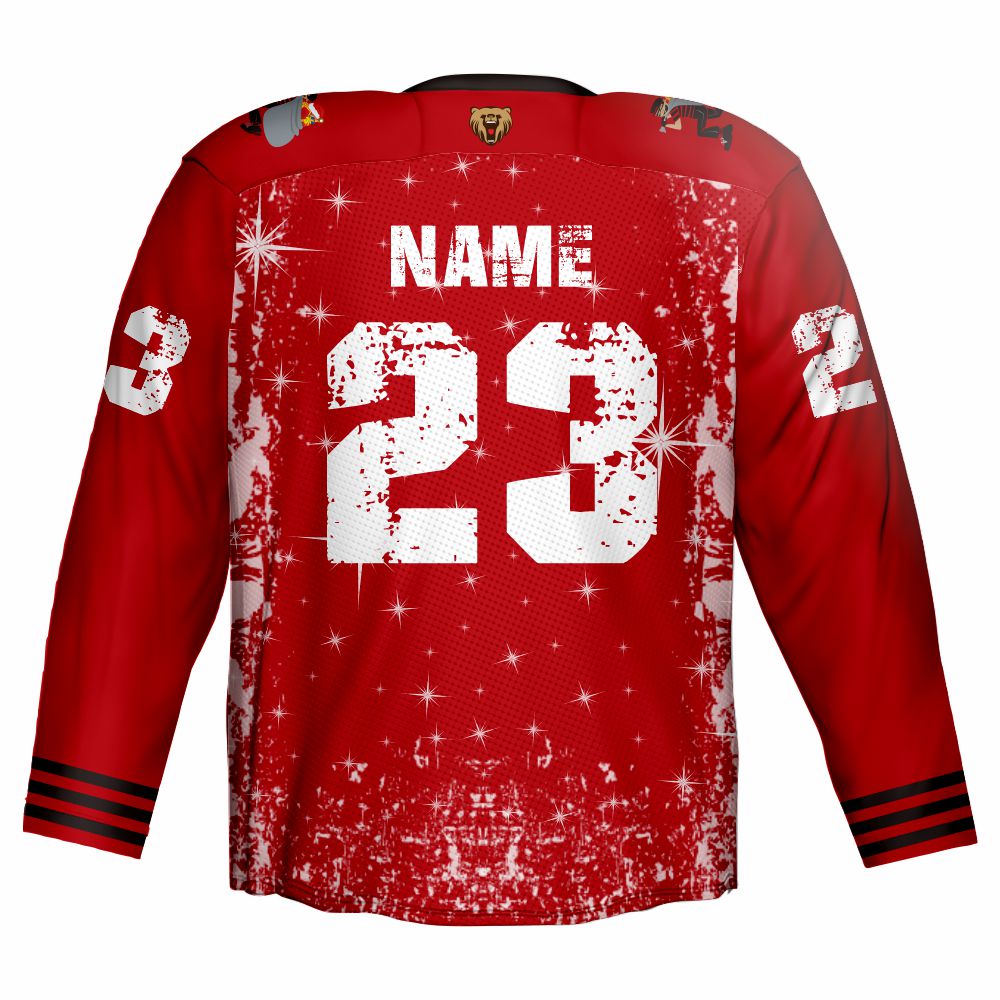 2022 Fashionable Christmas Designed Hockey Jersey of 100% Polyester