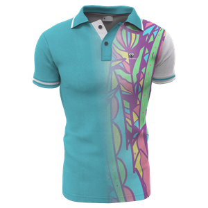 Colorful Sublimation Custom Full Buttons Man's Cool Holiday Fashion Polo Shirts 