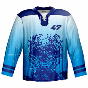 Custom Sublimated Ice Hockey Wear in Blue Color