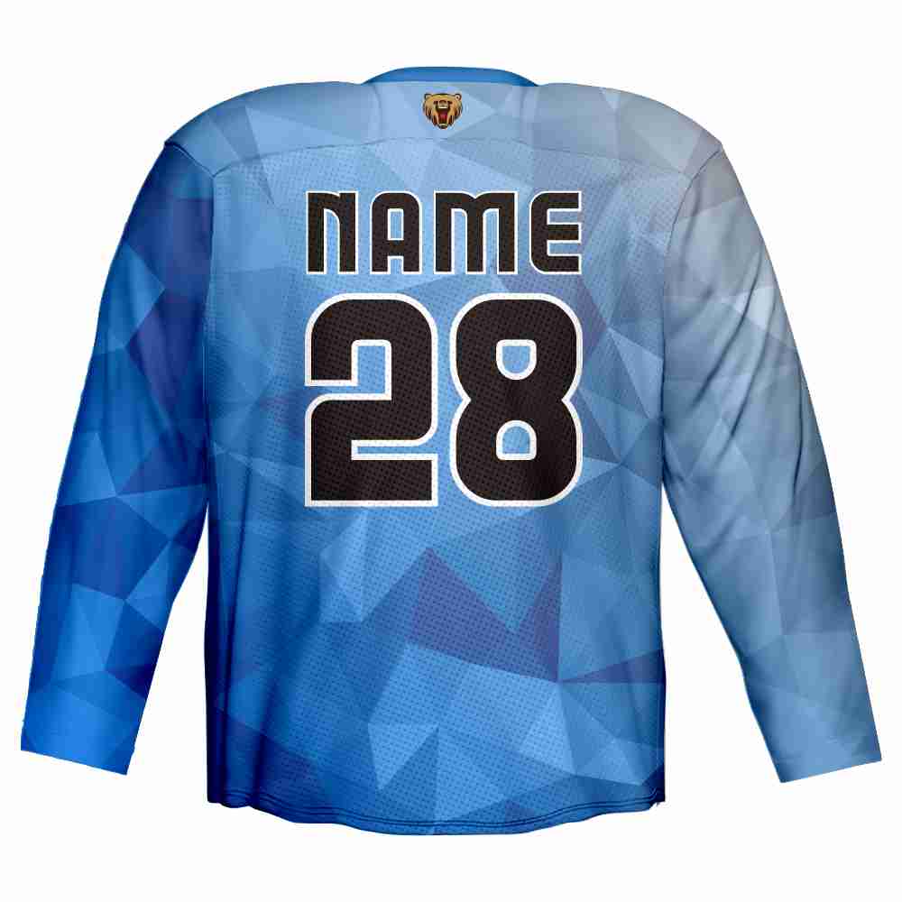  Sublimated 100% Polyester Custom Ice Hockey Jersey of Blue Color