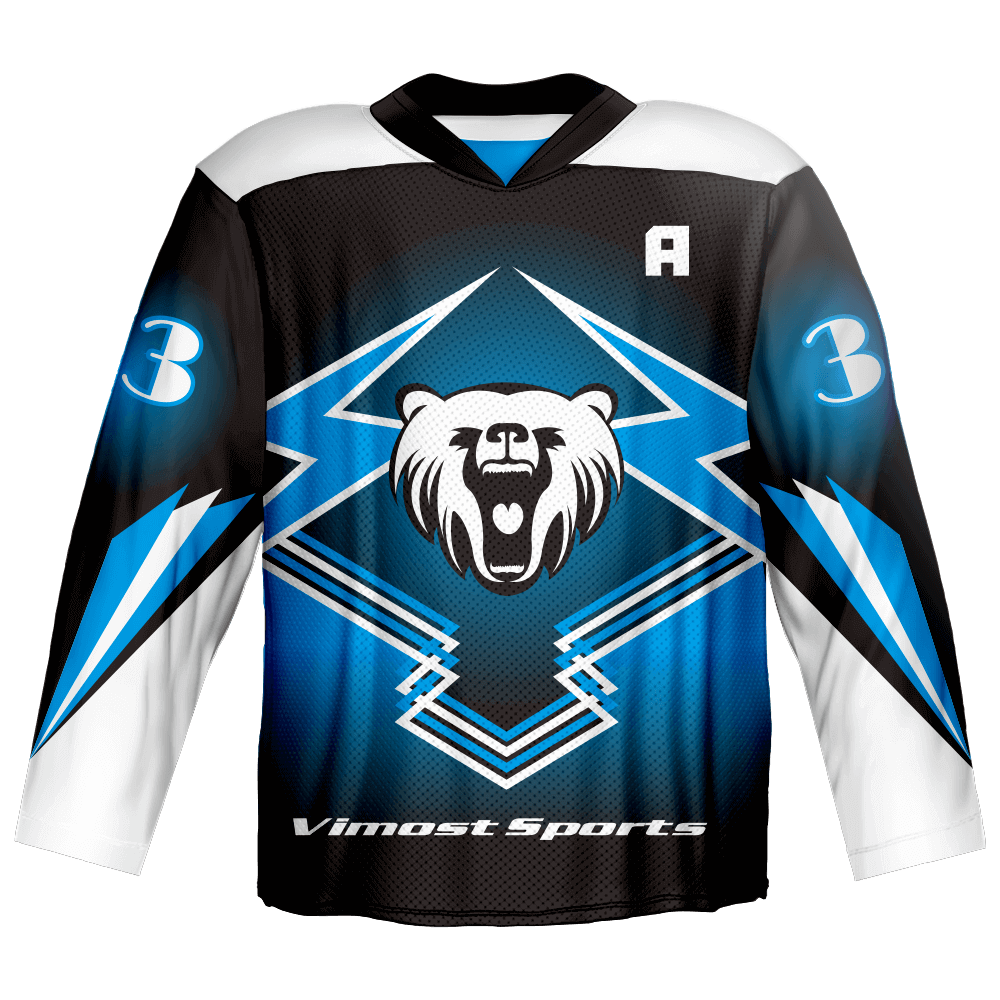  Fully Sublimation Custom 100% Polyester Ice Hockey Jersey with Shoulders 