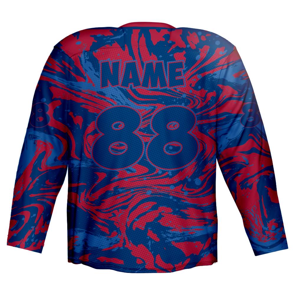  2022 100% Polyester Red And Blue Ice Hockey Jerseys with Good Quality