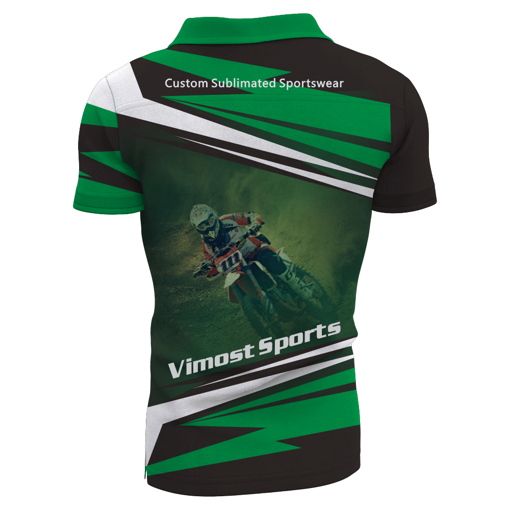 100% Polyester Sublimated Polo Shirts of Green Neck Customize for You