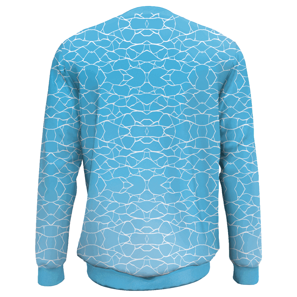 2022 Custom Sublimated Round Neck Sweater with Light Blue Colors