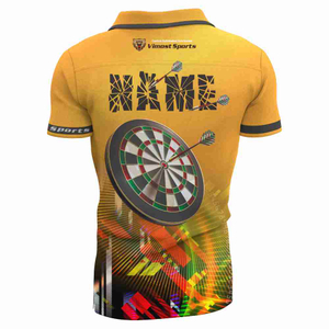 2022 Sublimated Custom 100% Polyester Short Sleeves Dart Shirt of Yellow Colors