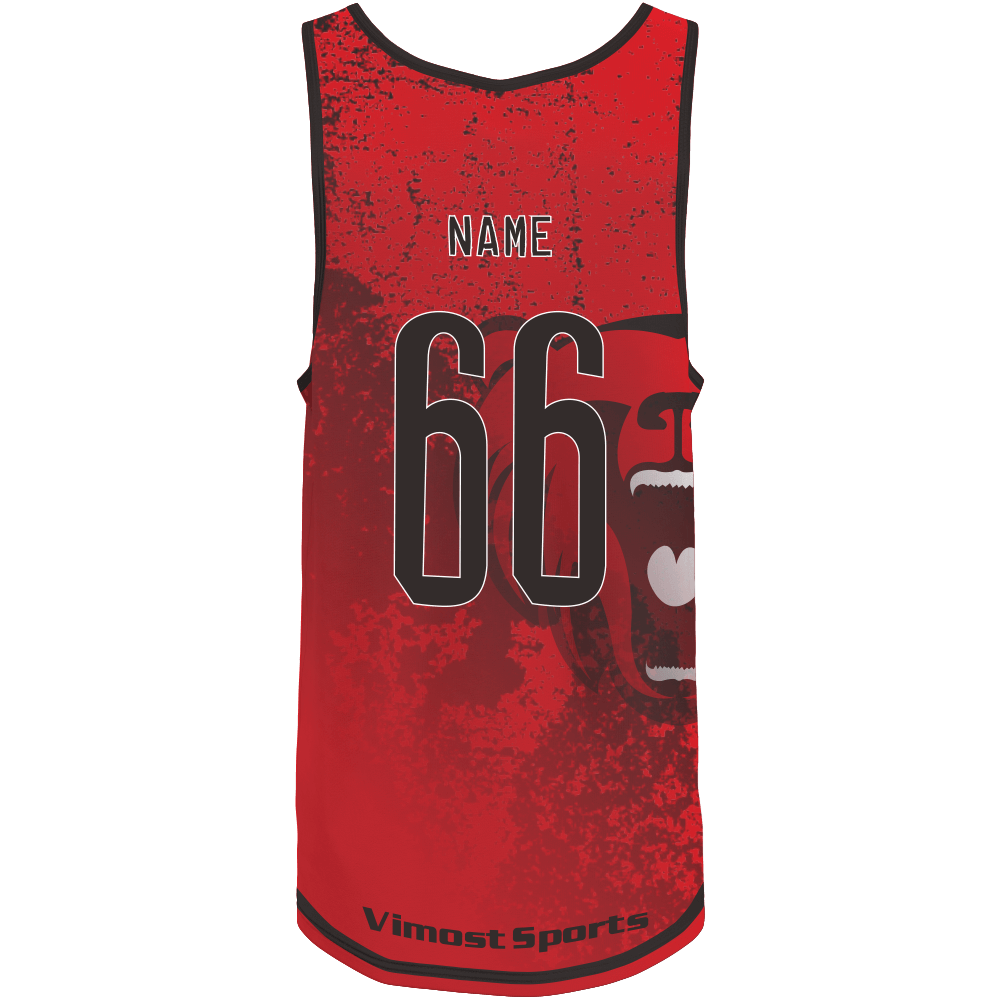 2022 Sublimated 100% Polyester Breathable Basketball Jerseys of Red Colors