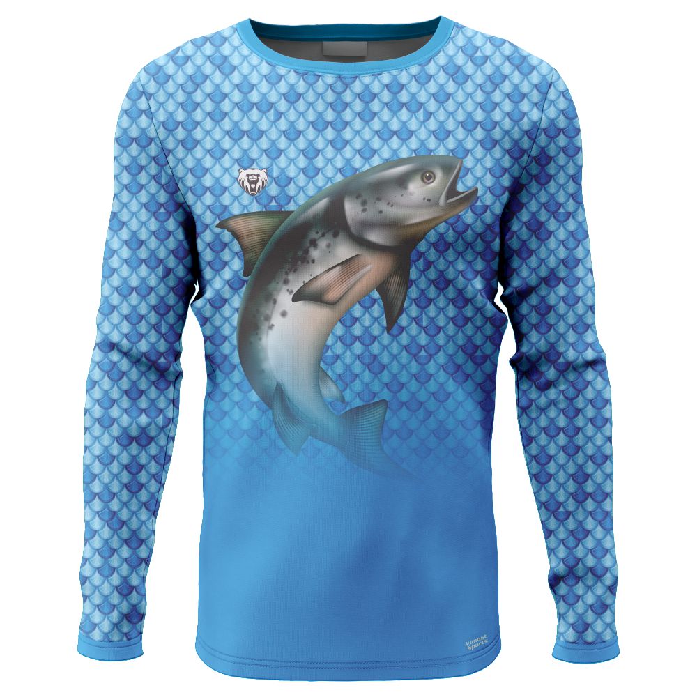 Sublimated Colorful Long Sleeve Fishing Jerseys With Free Designs