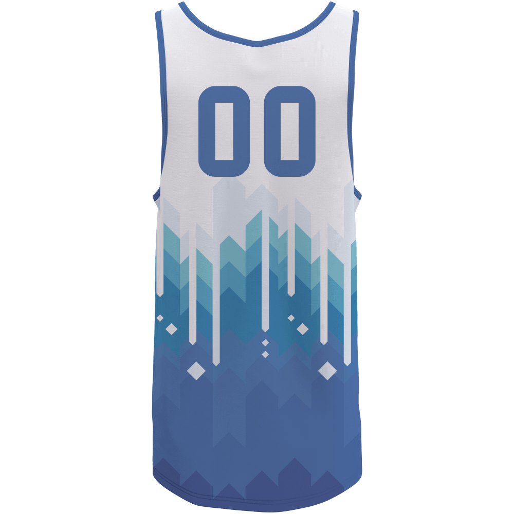 Custom Sublimated Hot Basketball Jerseys of White And Blue Colors Provided by Best Supplier