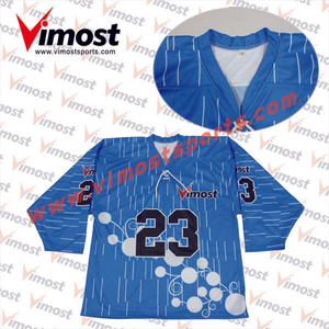 100% Superior Polyester Full Custom Ice Hockey Jerseys with Blue Colors